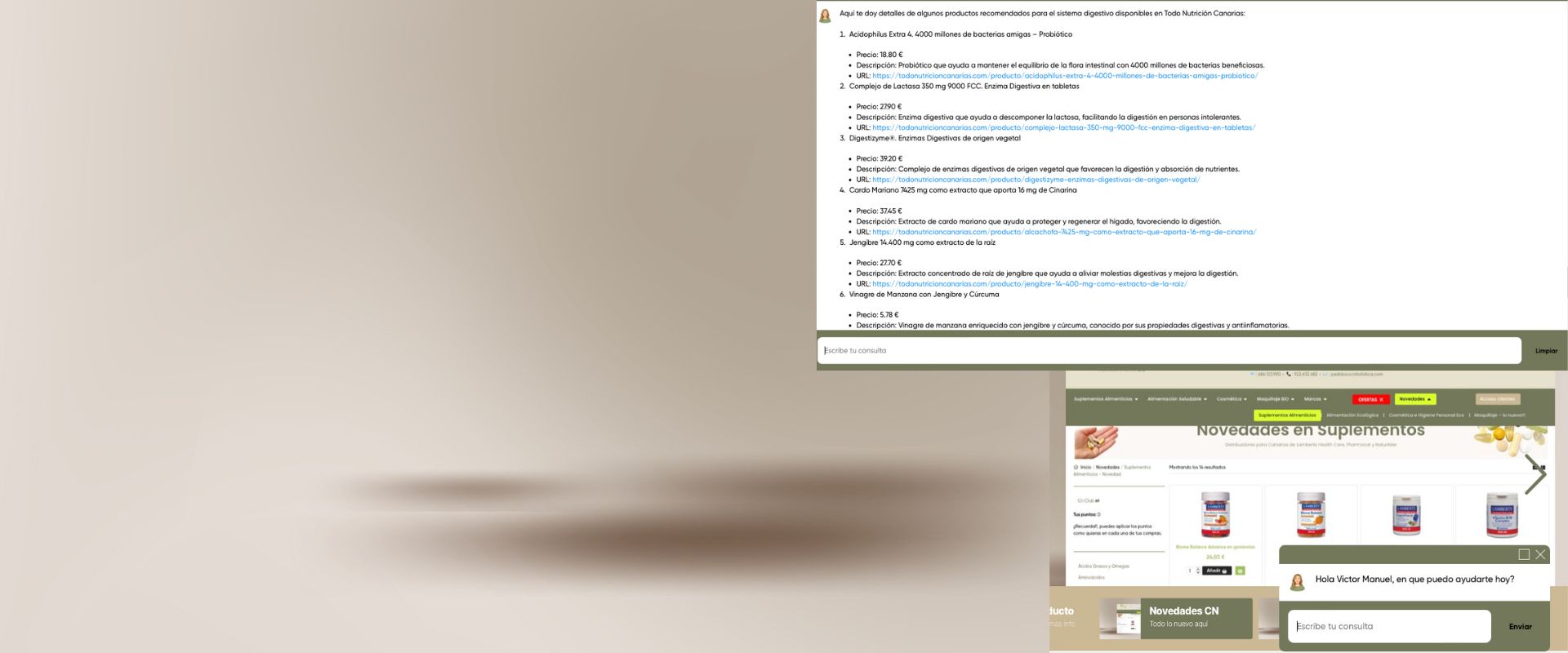 Inteligencia Artificial en Cn Holistica para clientes Inteligencia artificial para resolver tus dudas