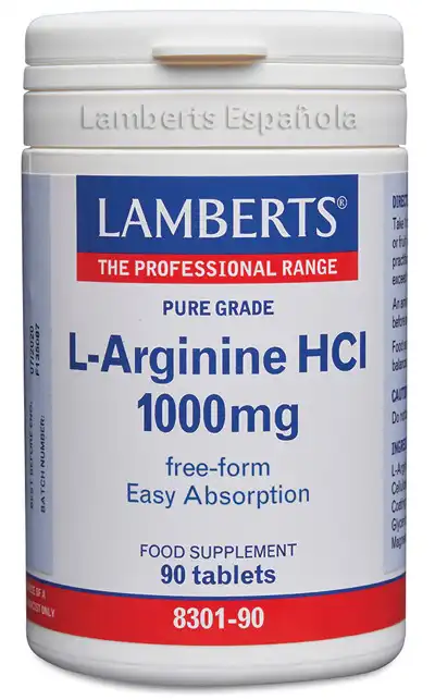 L-Arginina HCI 1000 mg en forma Libre.