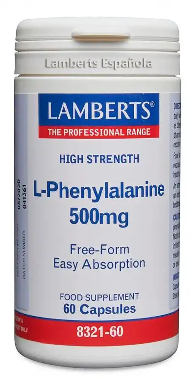 L-Fenilalanina 500 mg en forma libre.