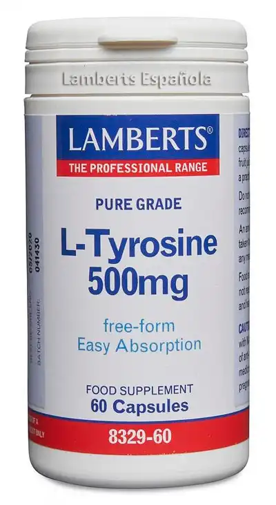 L-Tirosina 500 mg en forma libre.