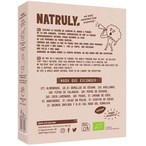 Granola de Cacao, Coco y Quinoa 350g de Natruly - Orgánica y Sin Gluten