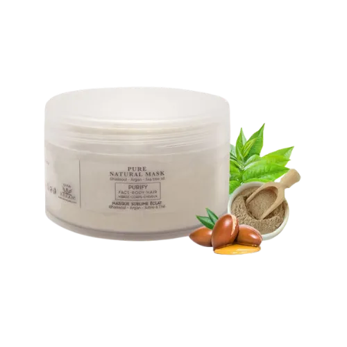 Mascarilla de Belleza Facial con Aceite de Argán Puro y Ghassoul