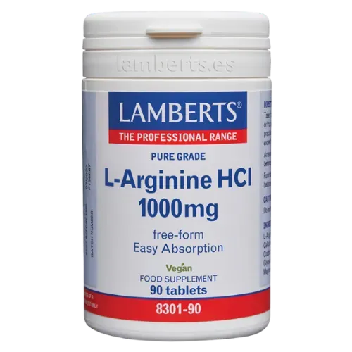 L-Arginina HCI 1000 mg en forma Libre.