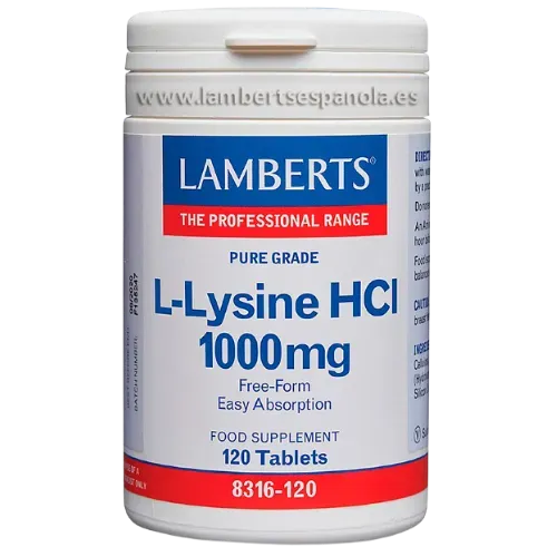 L-Lisina HCI 1000 mg. Grado puro. Alta absorción