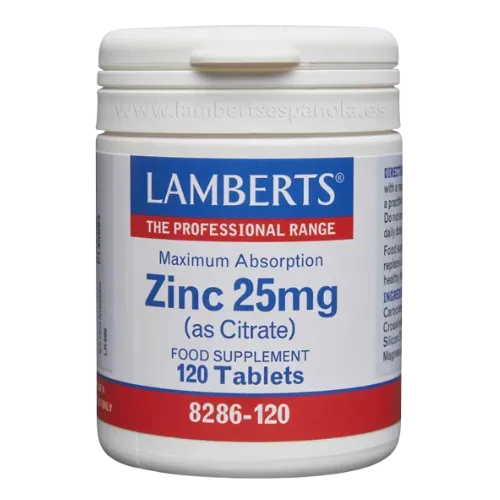 Zinc 25 mg como Citrato con mayor absorción