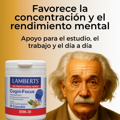 Suplemento Cogni Focus de Lamberts para concentración y rendimiento mental. Cn holistica